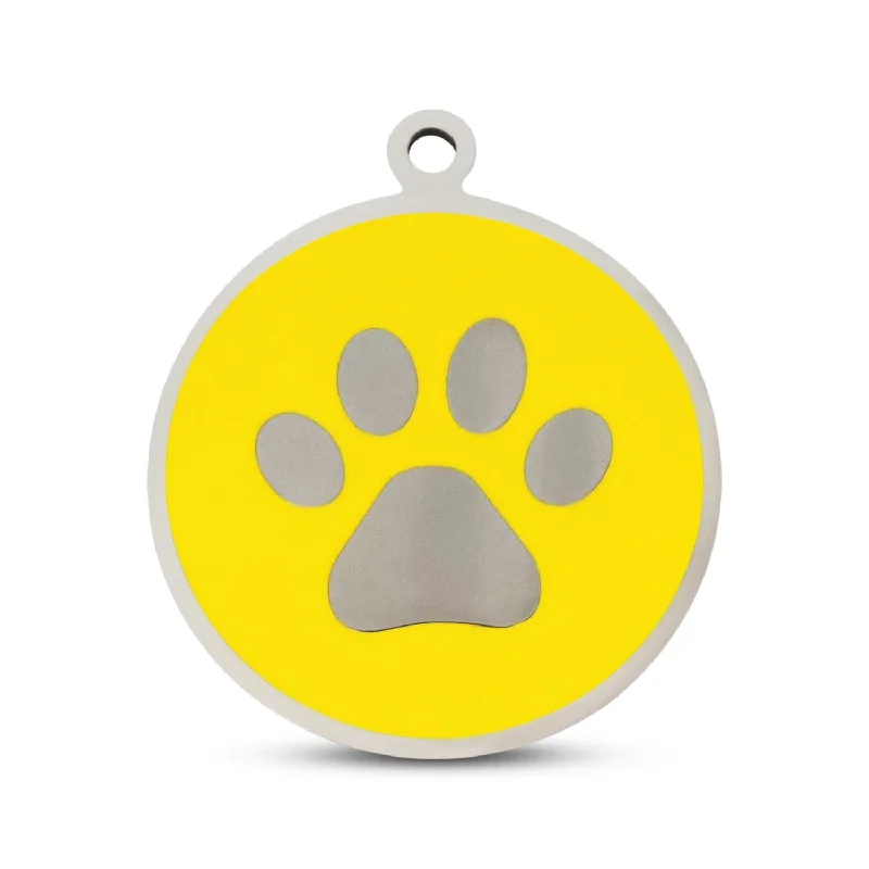  . **Dog chest harness is anti-breakaway**Yellow Paw in Stainless Steel With Enamel