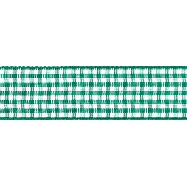  . **Dog chest harness is anti-breakaway**Ribbon Gingham 25mm 455 Hunter Green