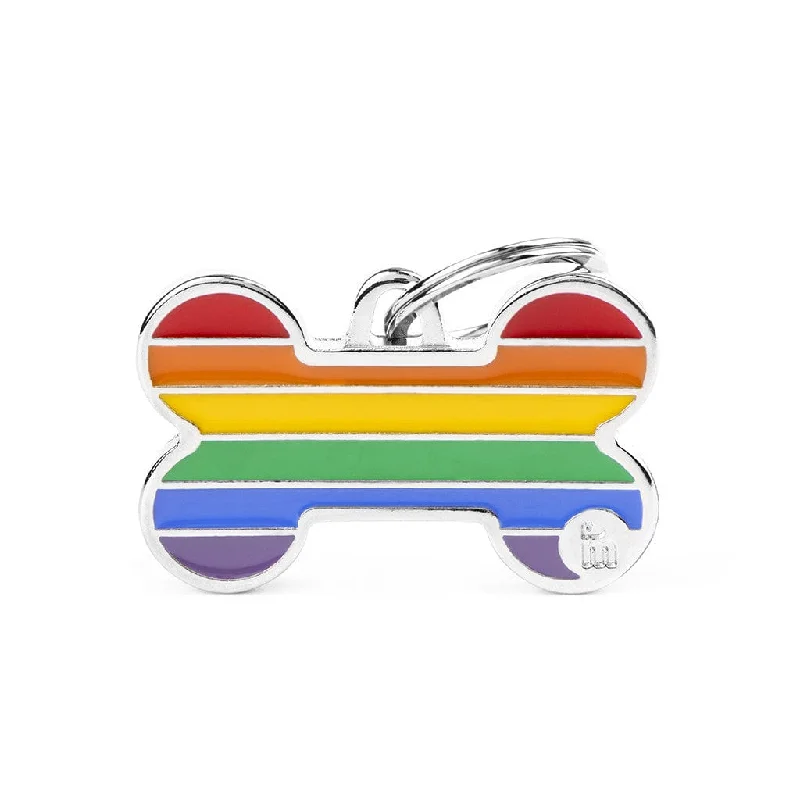  . **Cat clothes cute model**Big Rainbow Bone Pet Tag