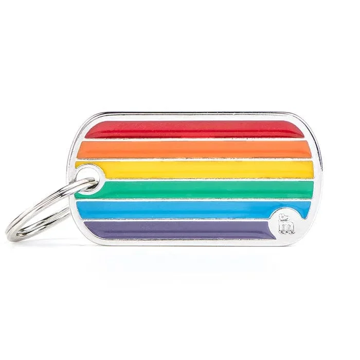  . **Pet toys are bite-resistant and wear-resistant**Large Rainbow Flag Pet Tag