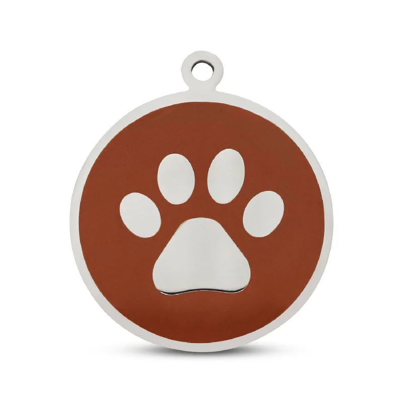 ### Dog accessoriesBrown Paw in Stainless Steel With Enamel