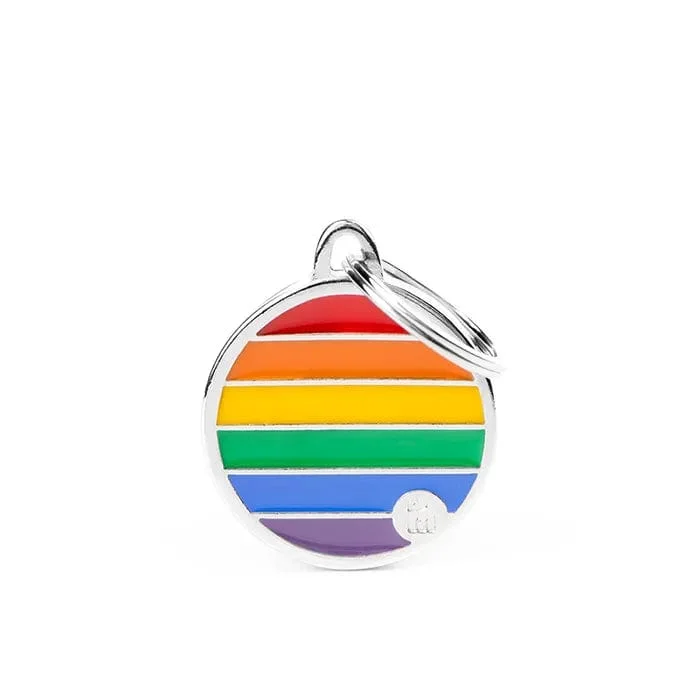  . **Pet traction rope is anti-explosion**Small Rainbow Circle Pet Tag