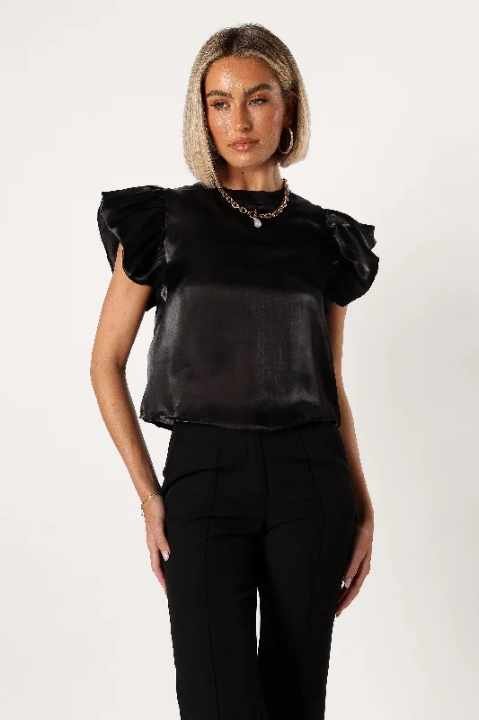 - Pet vitamin complex nutrition tabletsMarianna Ruffle Sleeve Top - Black