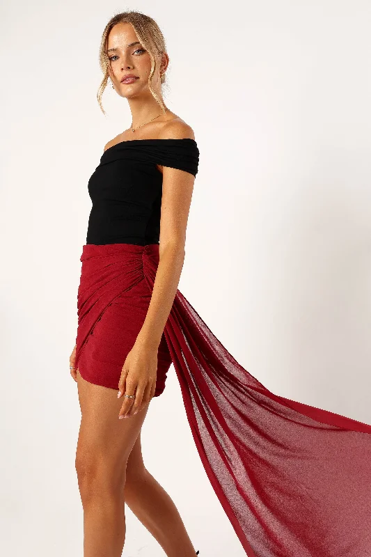 - Winter warm clothes for short-haired dogsNight Lover Mini Skirt - Merlot