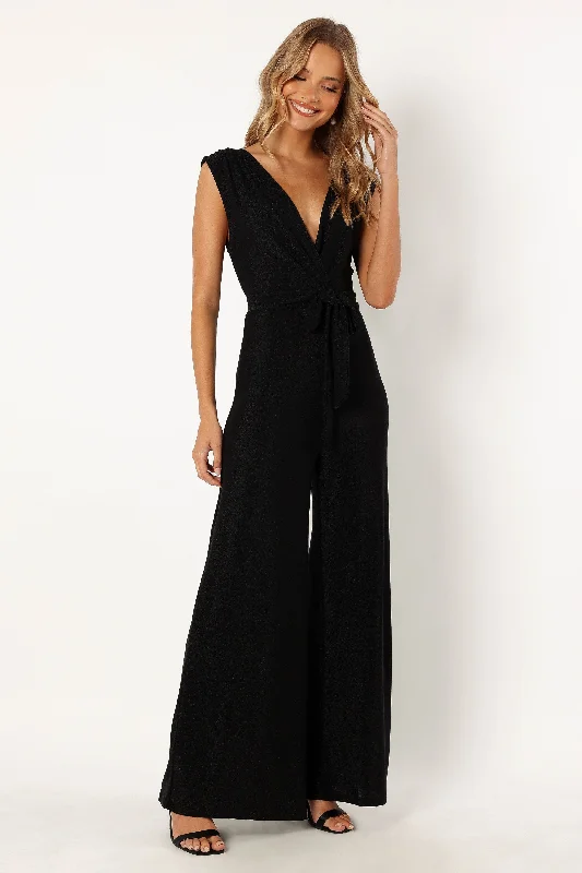 ---Nora Wide Leg Jumpsuit - Black