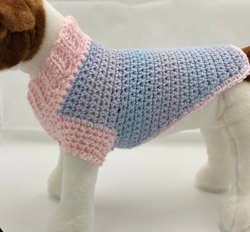 Pet holiday dress-up clothesPink and Blue Dog Sweater