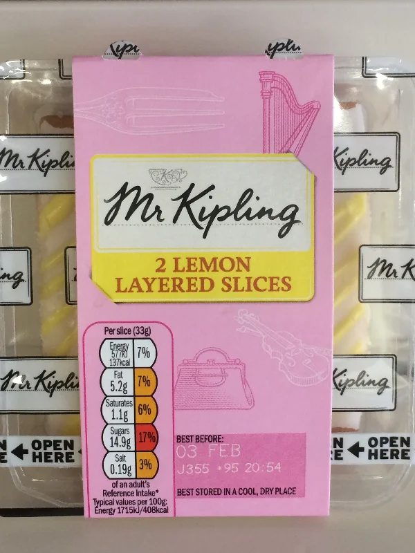 ---Mr Kipling Lemon Layered 2 pack Slice - Cake on the Go