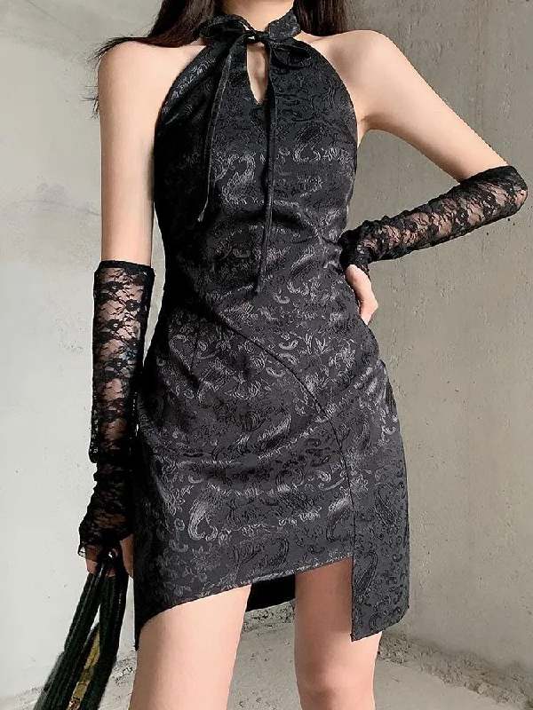 - Automatic temperature adjustment cat bedGoth Halter Mini Dress