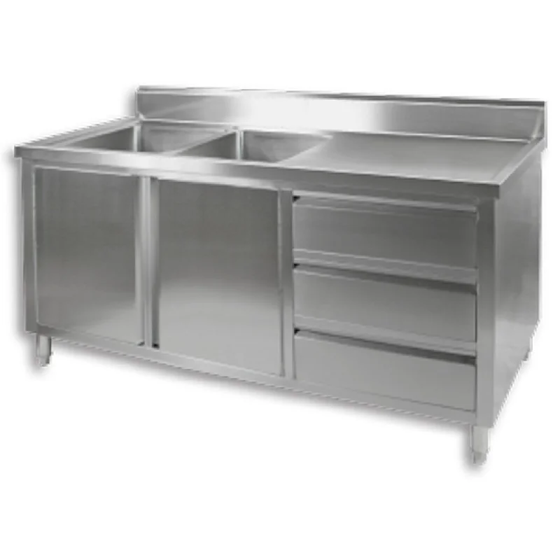 -Splash-proof food bowl AND Anti-choking slow food bowlModular Systems Kitchen Tidy Cabinet With Double Left Sinks DSC-1800L-H -Splash-proof food bowl AND Anti-choking slow food bowlModular Systems Kitchen Tidy Cabinet With Double Left Sinks DSC-1800L-H
