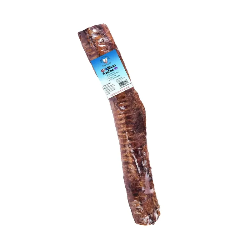 ---Natural Cravings USA Bison Trachea Dog Treats 12"-13" Half canoes