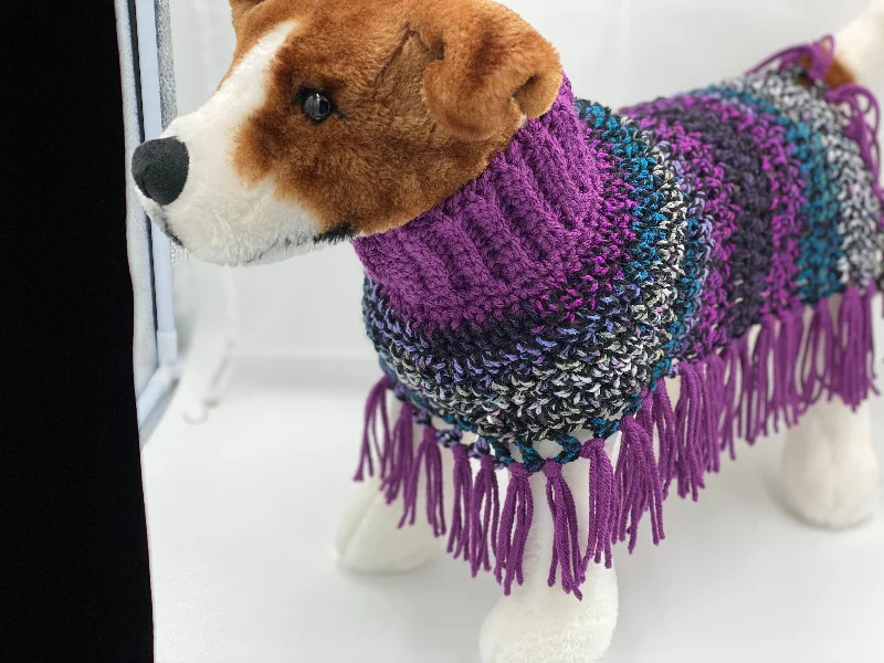 Cat clothesPurple Dog Poncho/Sweater