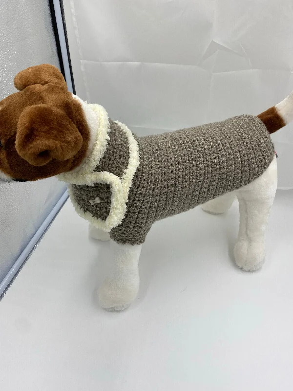 XX brand pet fashionChocolate Tweed Dog Sweater with Matching Scarf