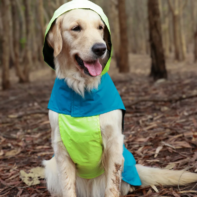 -Anti-slip claw protection raincoat FOR dogsSplash Waterproof Dog Raincoat Neon-Blue -Anti-slip claw protection raincoat FOR dogsSplash Waterproof Dog Raincoat Neon-Blue