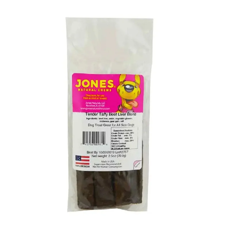 - Dog disposable foam shower gelJones Tender Taffy Beef Liver Blend Natural Dog Chews