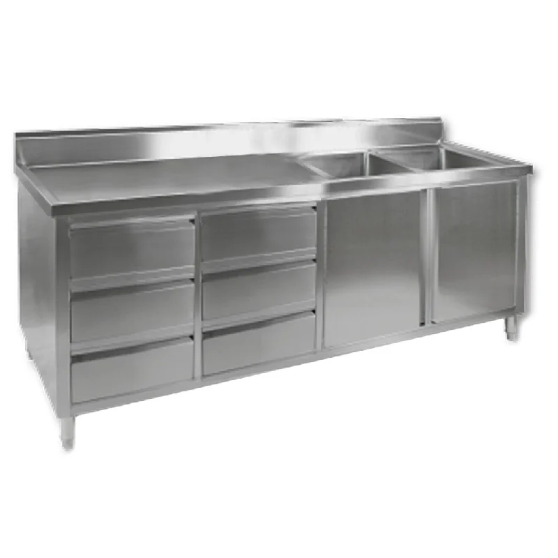 ---Modular Systems Kitchen Tidy Cabinet With Double Right Sinks DSC-2400R-H
