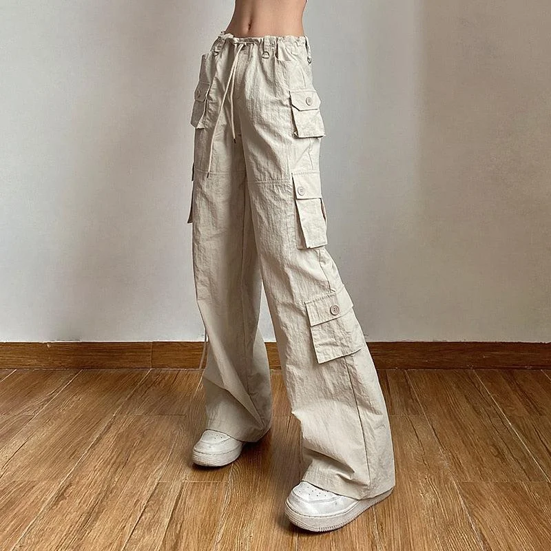 - Rabbit grass rack to prevent waste food boxDrawstring Low Rise Cargo Pants
