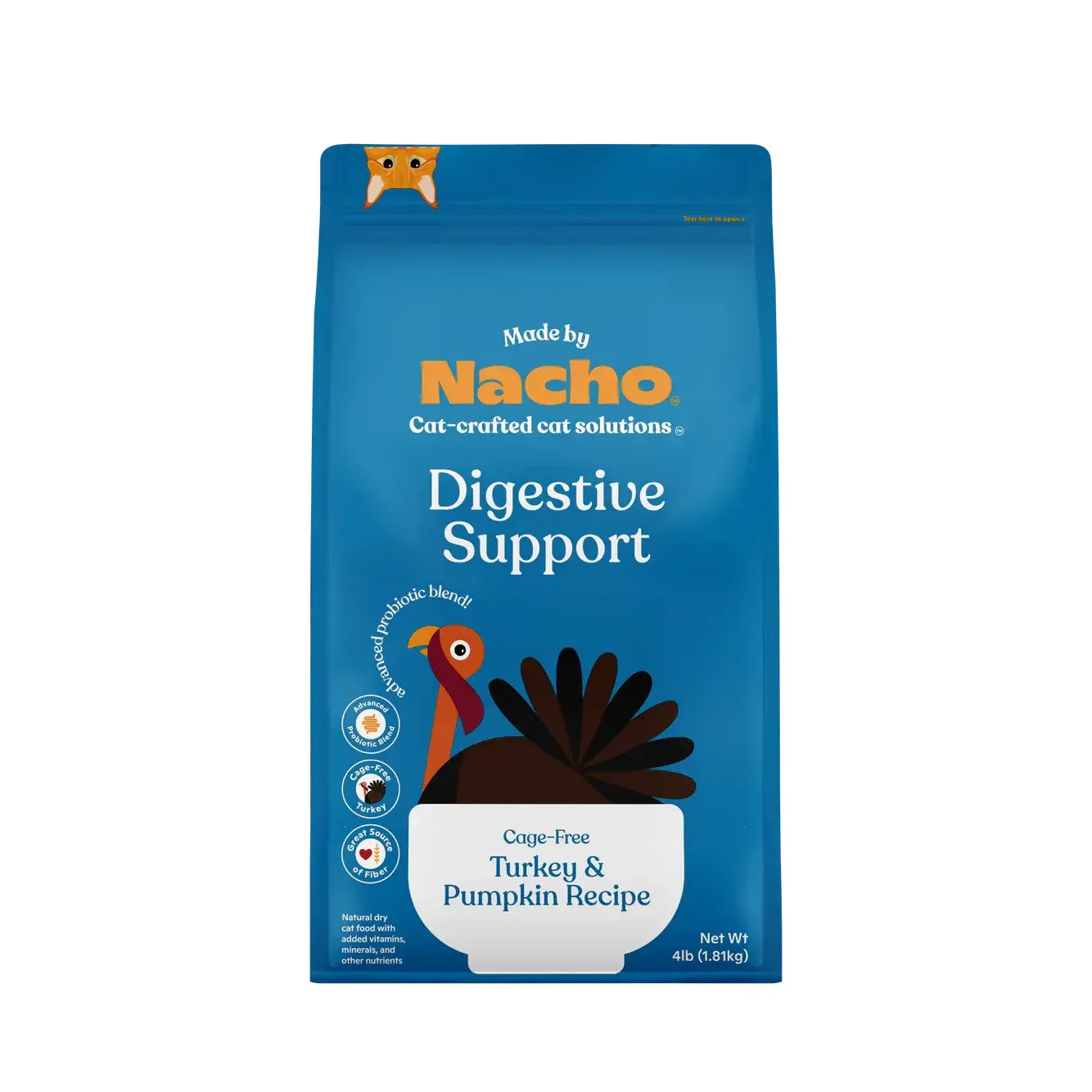 - Rabbit grass rack to prevent waste food boxMade by Nacho Digestive Support Cage-Free Turkey & Pumpkin Recipe Dry Cat Food - Rabbit grass rack to prevent waste food boxMade by Nacho Digestive Support Cage-Free Turkey & Pumpkin Recipe Dry Cat Food