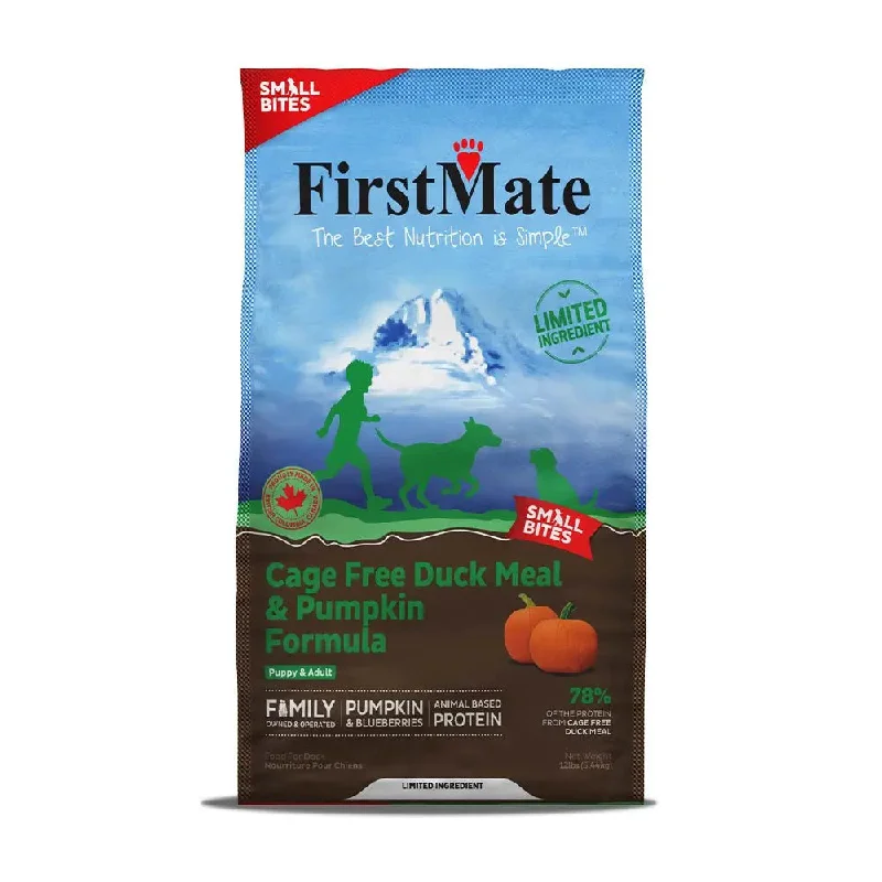 - Rabbit grass rack to prevent waste food boxFirstMate™ Grain Free Limited Ingredient Duck Meal and Pumpkin Formula Small Bites Dog food