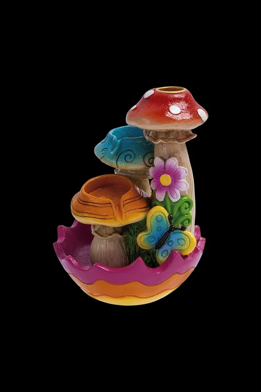 ---Fujima Tri-Mushroom Flower Backflow Incense Burner