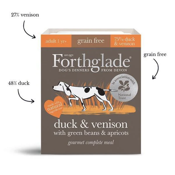  -Splash-proof food bowl AND Anti-choking slow food bowlForthglade Grain Free Gourmet Duck & Venison