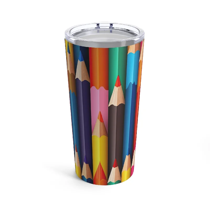 Teacher Tumbler 20oz Educator Seamless Design Colored Pencils Educator Gift Yellow Green Brown Purple Orange Pencils Sister Back-to-School Teacher Tumbler 20oz Educator Seamless Design Colored Pencils Educator Gift Yellow Green Brown Purple Orange Pencils Sister Back-to-School