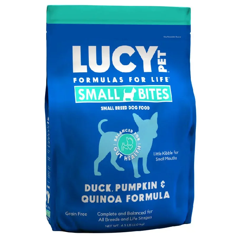 - Pet stroller can be taken on the planeLucy Pet Products Grain-Free Small Bites Small Breed Dry Dog Food 4.5 lb - Pet stroller can be taken on the planeLucy Pet Products Grain-Free Small Bites Small Breed Dry Dog Food 4.5 lb