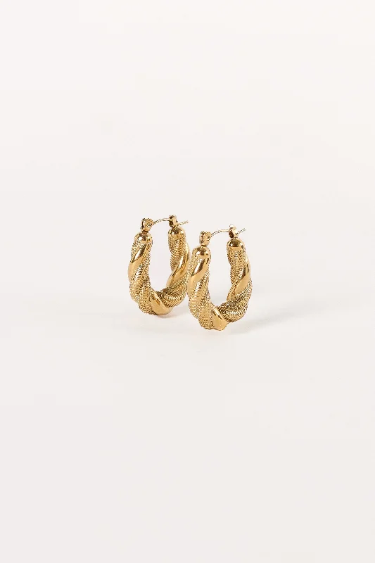 - Organic cotton dog bibsBeth Twist Hoop Earrings - Gold