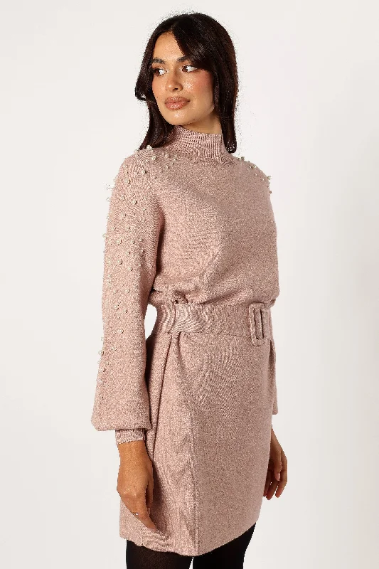  -Non-contact cat thermometerMaeve Long Sleeve Mini Dress - Mocha