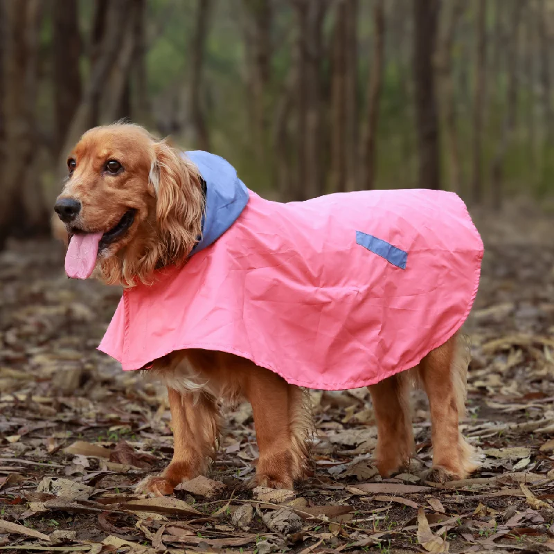 - ​​Christmas pet Christmas clothingDual Colour Cape Dog Raincoat Red