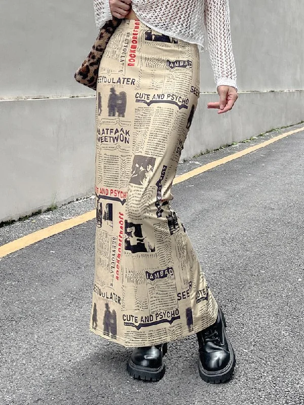 - Pet diabetes prescription foodNewspaper Printed Maxi Skirt