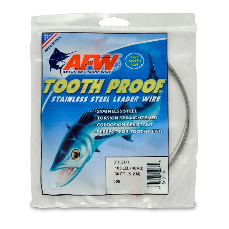 ---American Fishing Wire Tooth Proof Stainless Steel Single Strand Leader Wire