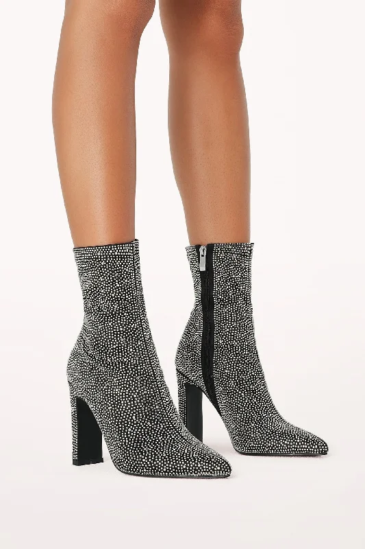 - Winter warm clothes for short-haired dogsBrittany Ankle Boot - Black Rhinestone