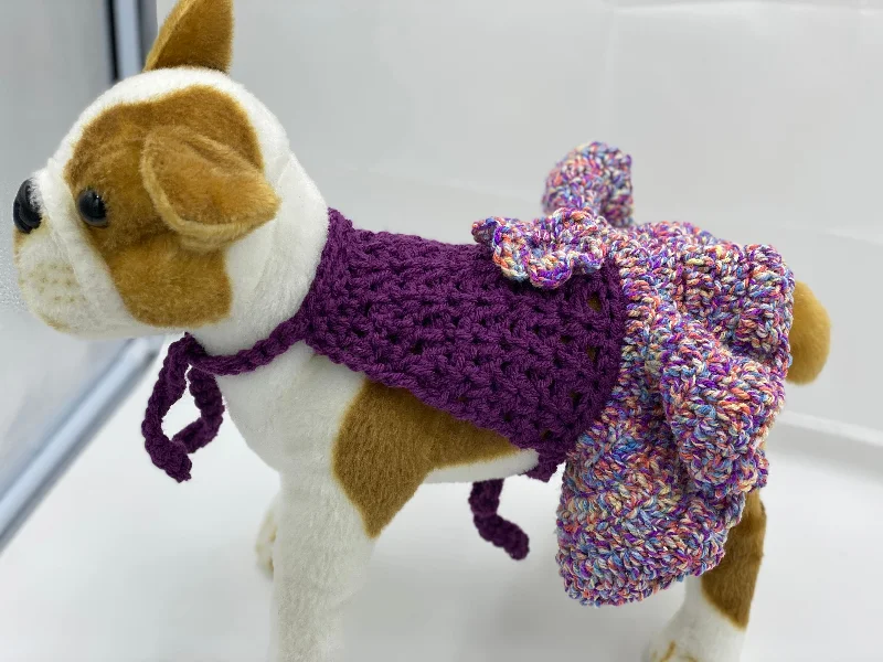 Pet custom clothesSummer Purple Halter Dog Dress