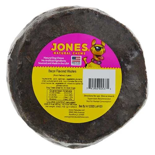 - Dog anti-slip matJones Natural Chews Bacon Woofers for Dog 50ct