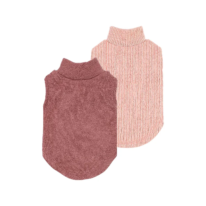 - Postoperative pet anti-licking Elizabethan collar2-Pack Turtleneck Dog Sweater Red-Pink