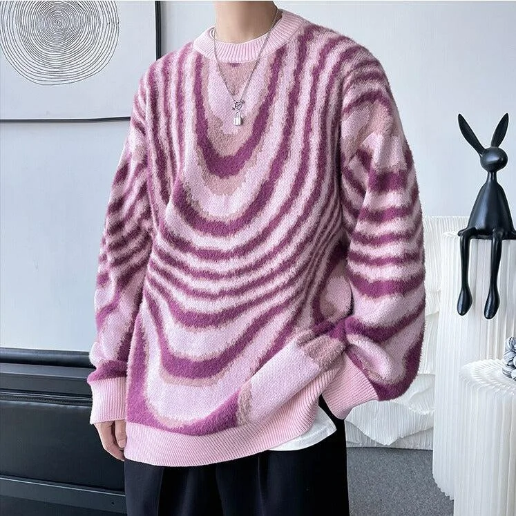  -Non-contact cat thermometerY2K Wavy Striped Knitted Sweater