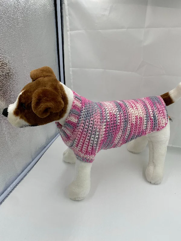 Pet night clothes with LED lightsPink and Gray Plaid Dog Sweater