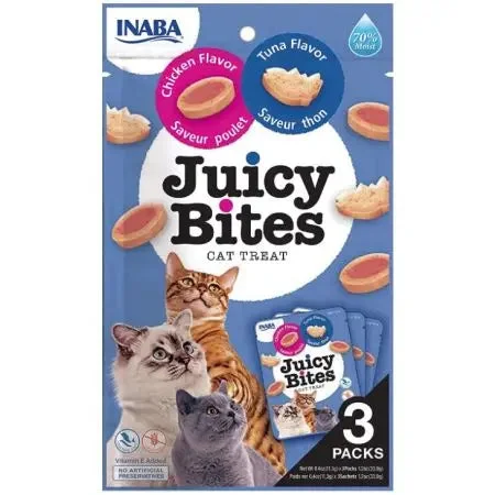 - Dog disposable foam shower gelInaba Juicy Bites Cat Treat Tuna and Chicken Flavor