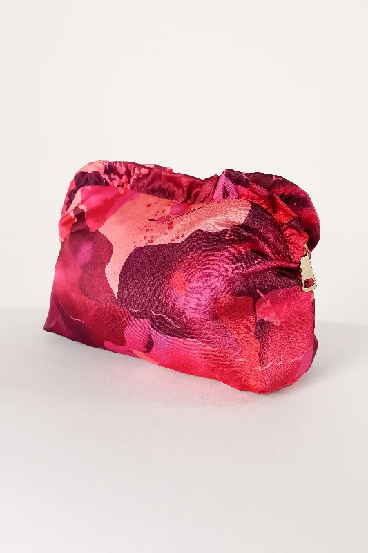 - Pet water dispenser UV sterilization versionLarge Satin Floral Ruffle Pouch - Floral