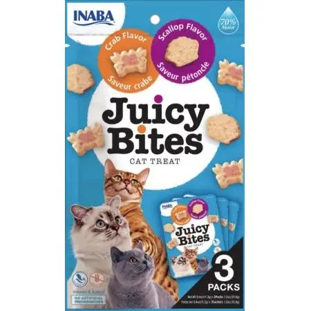 - Foldable and portable cat bagInaba Juicy Bites Cat Treat Scallop and Crab Flavor