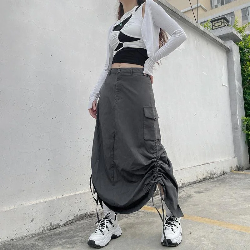 - Winter dog thick down jacketFairy Grunge Parachute Maxi Skirt