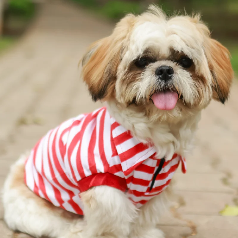 - Automatic temperature adjustment cat bedRed Striped Dog Polo Tee