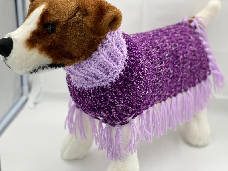 Pet easy-to-wear and take-off design clothesViolet Purple Dog Poncho/Sweater