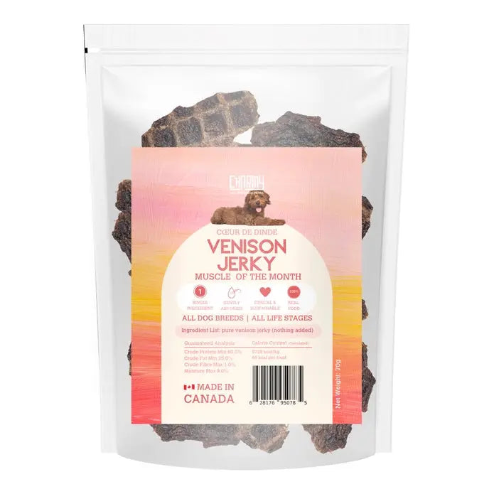 - Car dog seat beltCharmy Pet Venison Jerky Dog Treats 2.7 oz