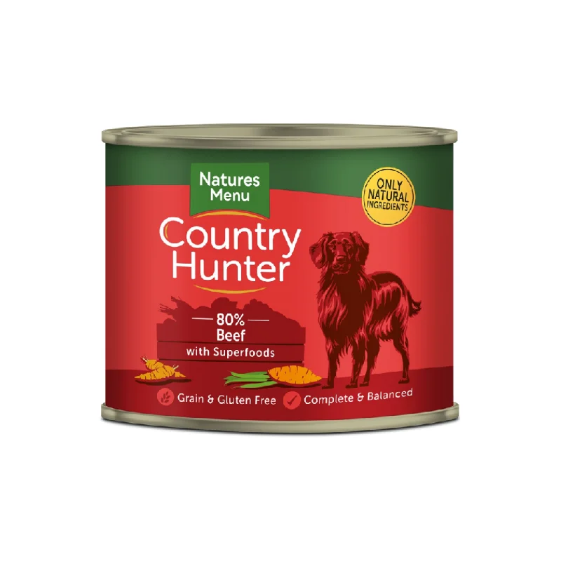  -Splash-proof food bowl AND Anti-choking slow food bowlCountry Hunter Beef with Superfoods 600g Tin