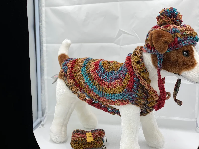 Pet sun protection clothesCocoon Cardigan Sweater with Matching Hat and Poo Bag Holder