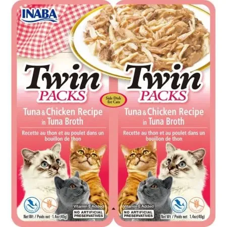- Organic cotton dog bibsInaba Twin Packs Tuna and Chicken Recipe in Tuna Broth for Cats - Organic cotton dog bibsInaba Twin Packs Tuna and Chicken Recipe in Tuna Broth for Cats