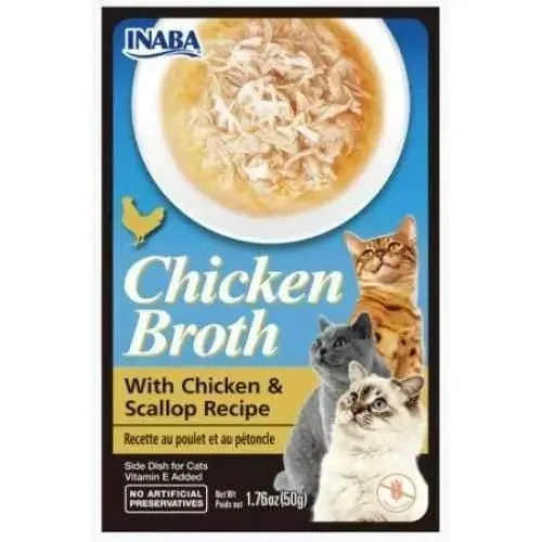 Pet ProductsInaba Chicken Broth with Chicken and Scallop Recipe Side Dish for Cats