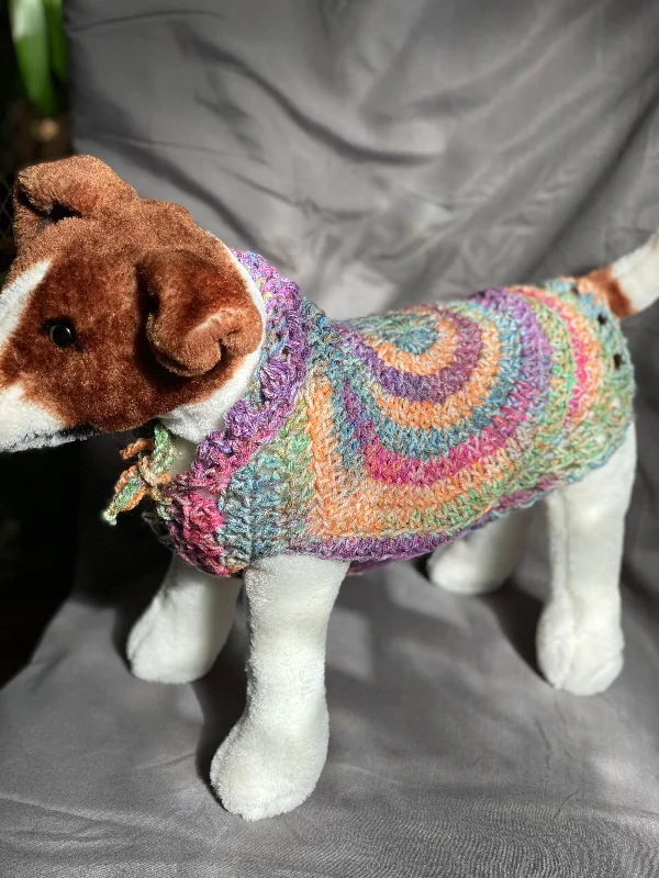 Pet cotton clothesTie Dyed Cocoon Cardigan Poncho Sweater
