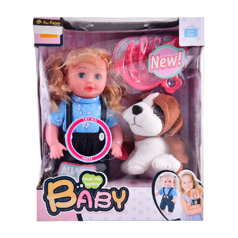 - Cat hair ball removal and hair removal cream7103-1 FAMILY BABY DOLL WITH PET  D